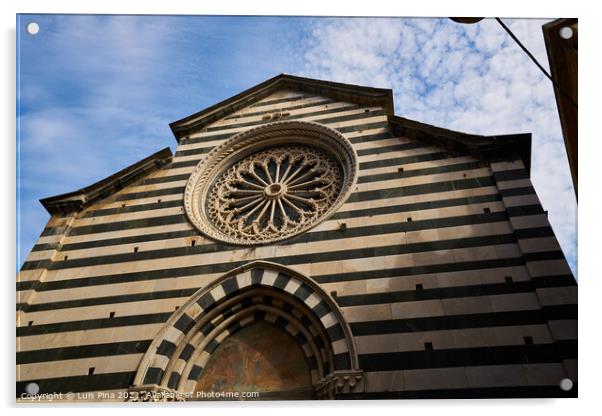 Church of San Giovanni Battista in Monterosso Acrylic by Luis Pina