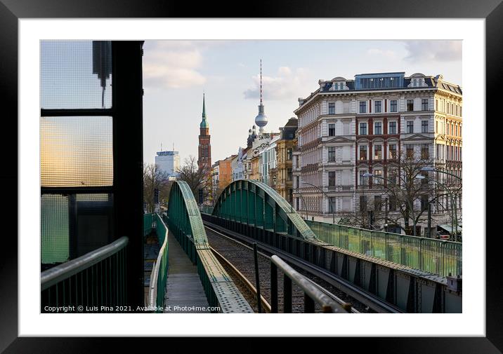 View from a Subway station in Berlin with colorful buildings, in Germany Framed Mounted Print by Luis Pina