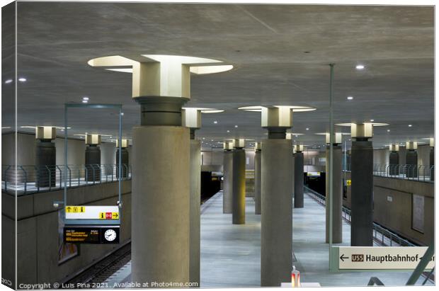 Bundestag subway station interior in Berlin Canvas Print by Luis Pina