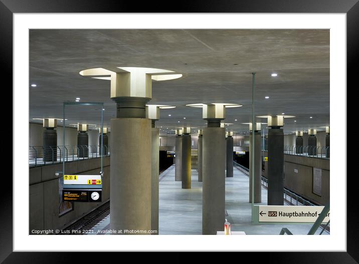 Bundestag subway station interior in Berlin Framed Mounted Print by Luis Pina