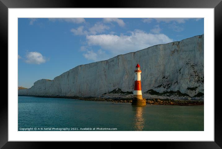 Beachy Head Lighthouse Framed Mounted Print by A N Aerial Photography