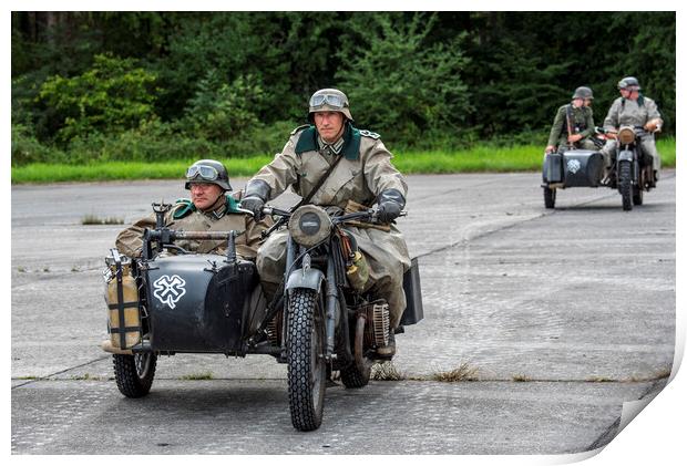 WWII BMW Military Motorcycle Print by Arterra 