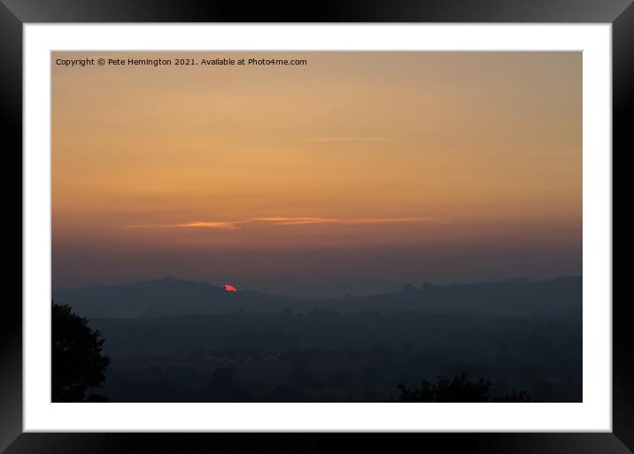 Sunset over Raddon Framed Mounted Print by Pete Hemington