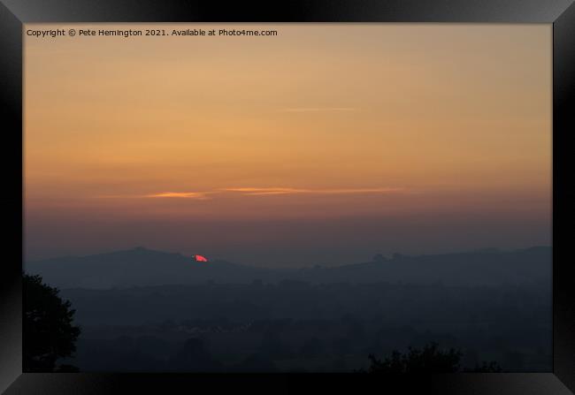 Sunset over Raddon Framed Print by Pete Hemington