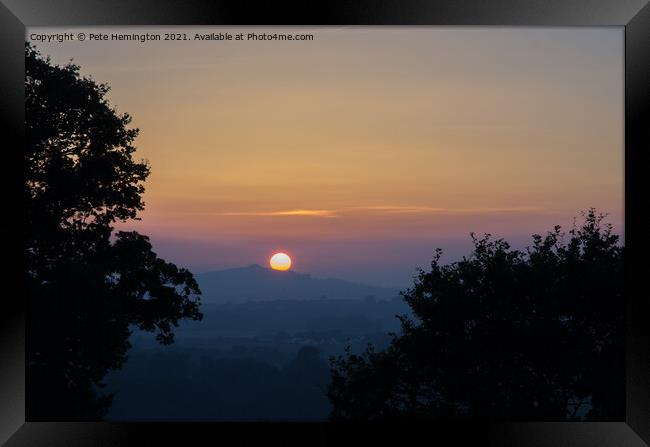 Sunset over Raddon Framed Print by Pete Hemington