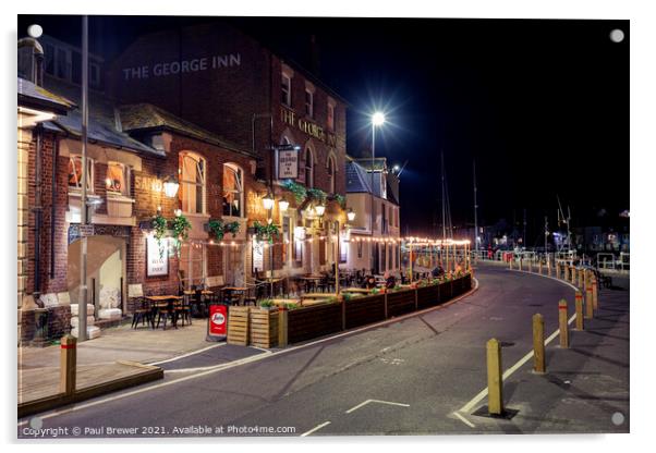 The George Inn Weymouth Acrylic by Paul Brewer