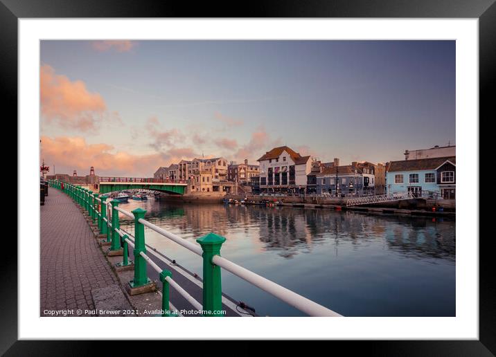 Weymouth Harbour Bridge Framed Mounted Print by Paul Brewer