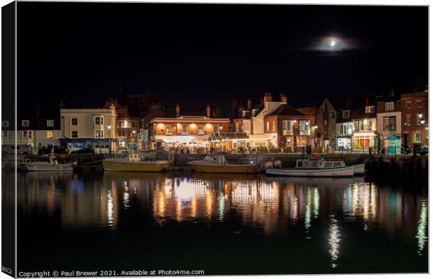Weymouth Harbour the New Rooms Canvas Print by Paul Brewer