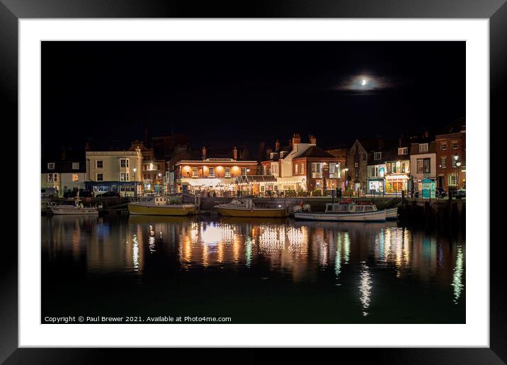 Weymouth Harbour the New Rooms Framed Mounted Print by Paul Brewer