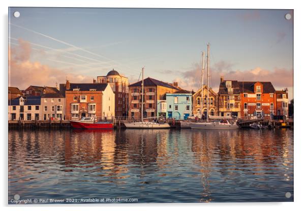 Weymouth Harbour at Sunrise Acrylic by Paul Brewer