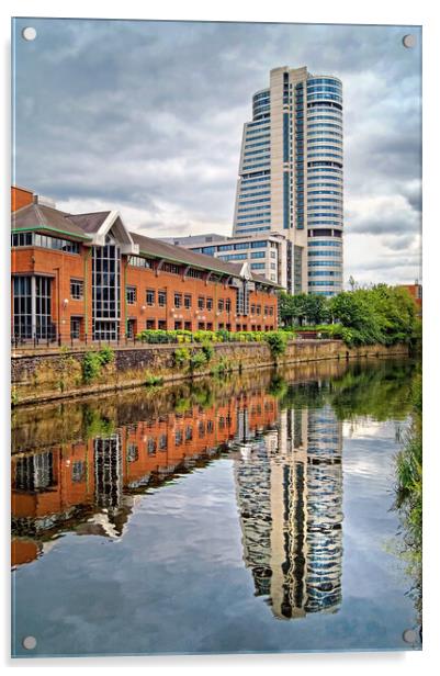 Bridgewater Place and River Aire in Leeds  Acrylic by Darren Galpin