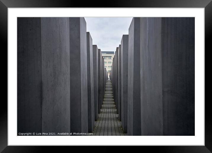 Memorial to the Murdered Jews of Europe in Berlin Framed Mounted Print by Luis Pina