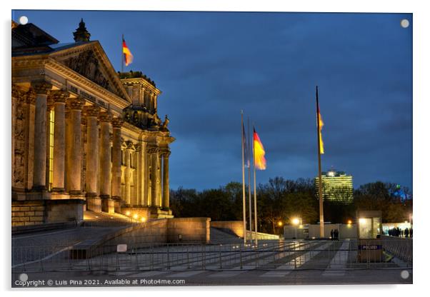 German Bundestag Reichstags Parlament building in Berlin Acrylic by Luis Pina