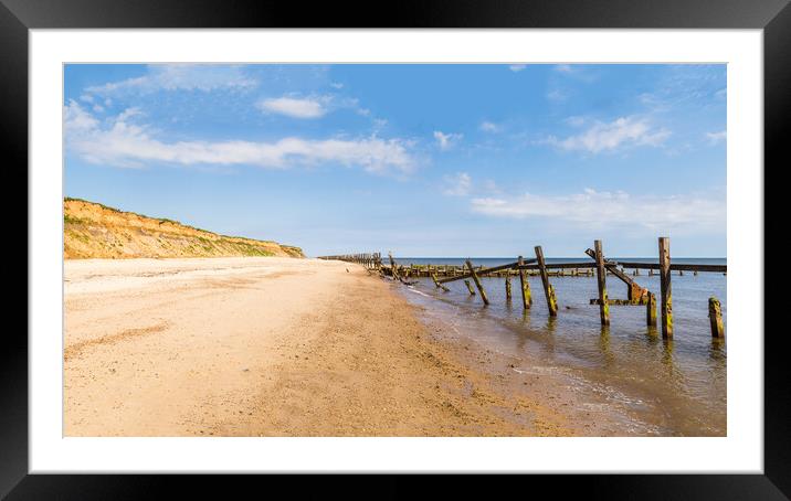 Old revetments at Happisburgh Framed Mounted Print by Jason Wells