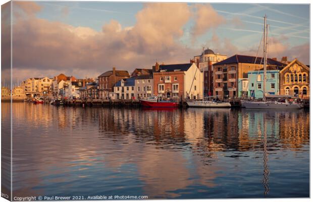 Weymouth Harbour front Canvas Print by Paul Brewer