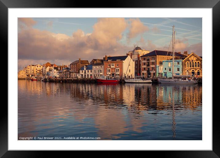 Weymouth Harbour front Framed Mounted Print by Paul Brewer