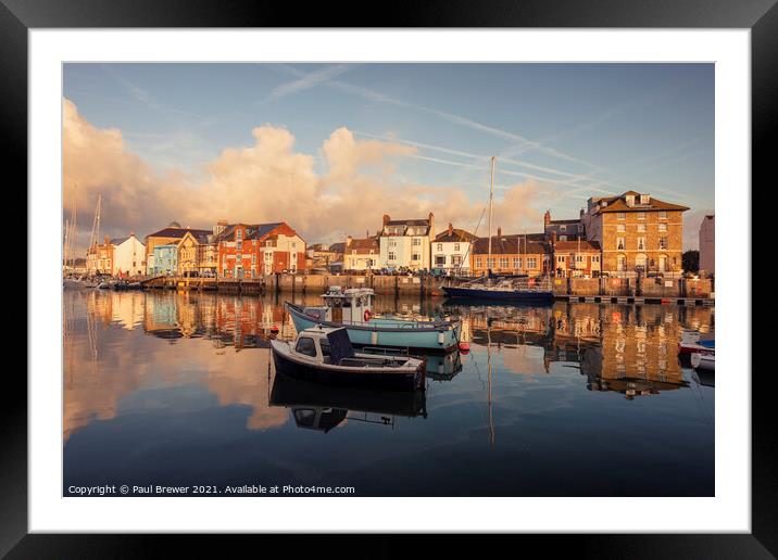 Weymouth Harbour Boats Framed Mounted Print by Paul Brewer