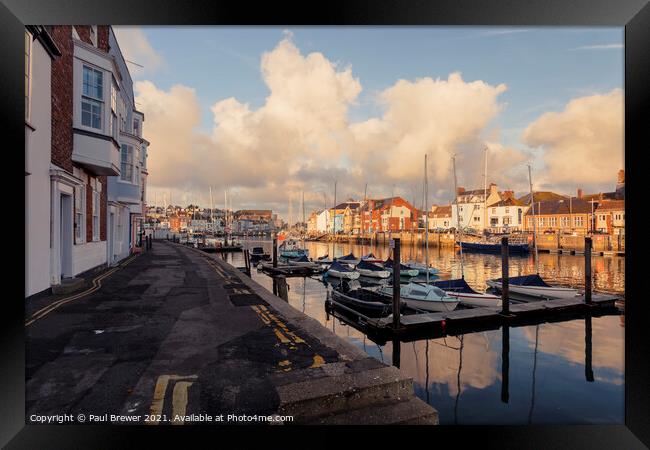Weymouth Harbour Reflections Framed Print by Paul Brewer