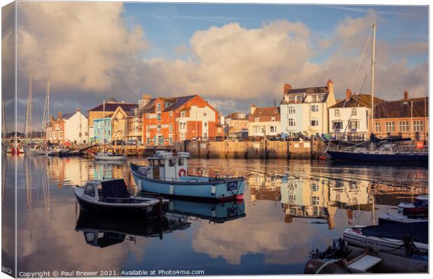 Weymouth Harbour at Sunrise Canvas Print by Paul Brewer