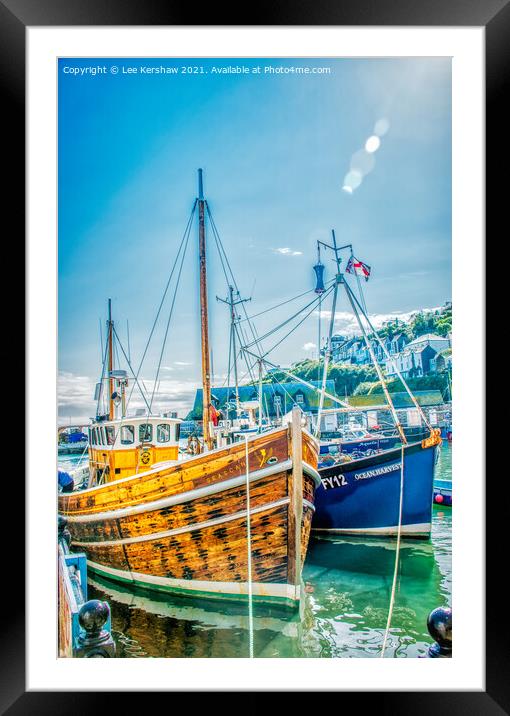 "Timeless Charm: Fishing Boats in Mevagissey" Framed Mounted Print by Lee Kershaw