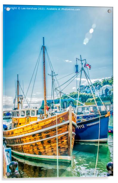 "Timeless Charm: Fishing Boats in Mevagissey" Acrylic by Lee Kershaw