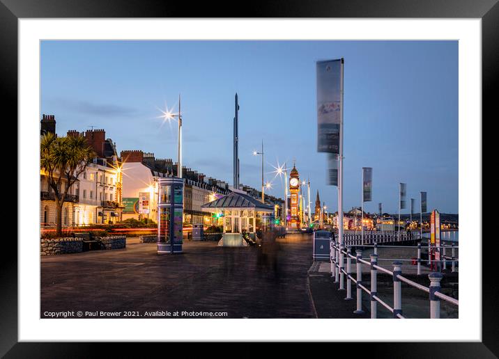 Weymouth Seafront in October Framed Mounted Print by Paul Brewer