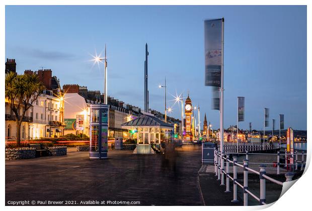Weymouth Seafront in October Print by Paul Brewer