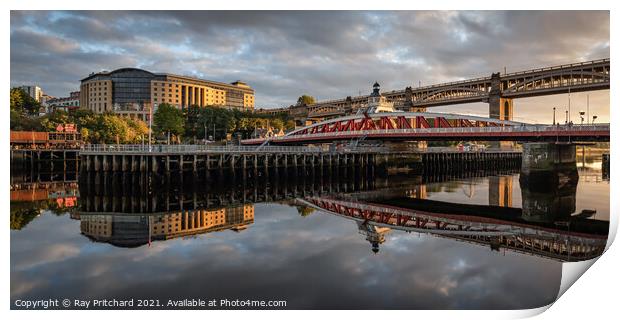 River Tyne Reflections Print by Ray Pritchard