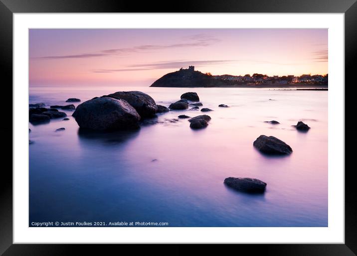 Sunset over Criccieth Framed Mounted Print by Justin Foulkes