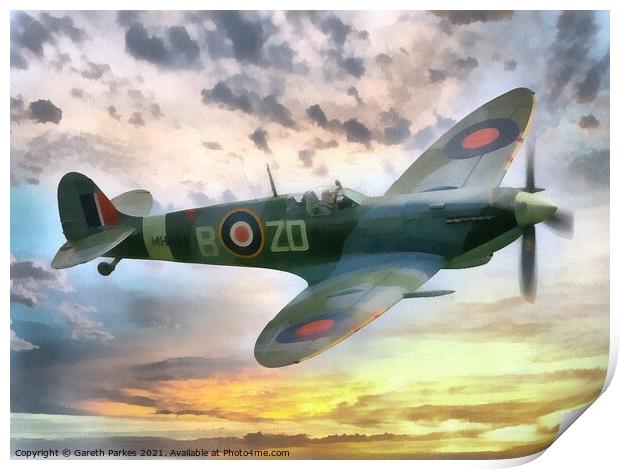 Spitfire MH-BZD Print by Gareth Parkes