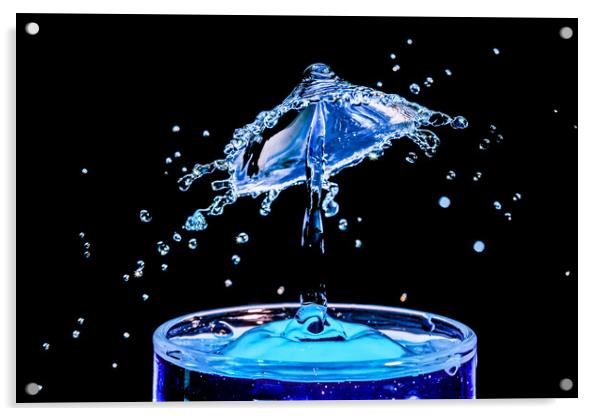 Macro Shot of a Water Drop Collision  Acrylic by Antonio Ribeiro
