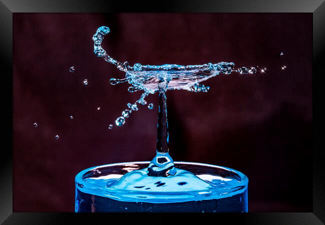 Macro Shot of a Water Drop Collision  Framed Print by Antonio Ribeiro