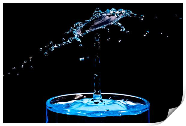 Macro Shot of a Water Drop Collision  Print by Antonio Ribeiro