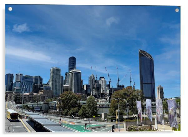 Brisbane Central Business District Acrylic by Antonio Ribeiro