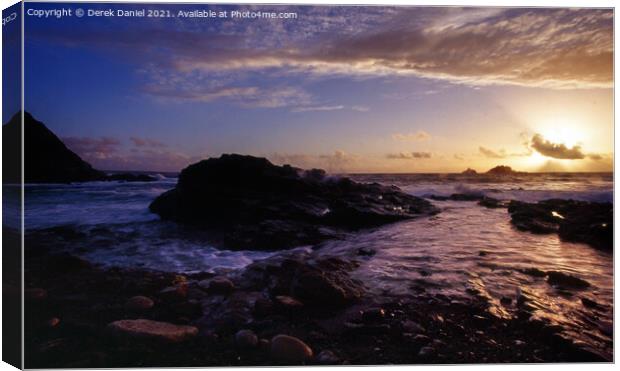 Sunset at Cape Cornwall #3 Canvas Print by Derek Daniel