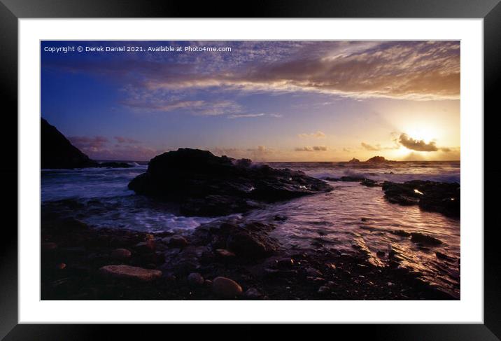 Sunset at Cape Cornwall #3 Framed Mounted Print by Derek Daniel