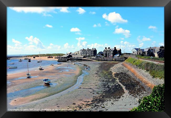 Barmouth at low tide, Wales. Framed Print by john hill