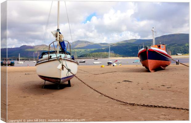 Barmouth beach, Wales. Canvas Print by john hill