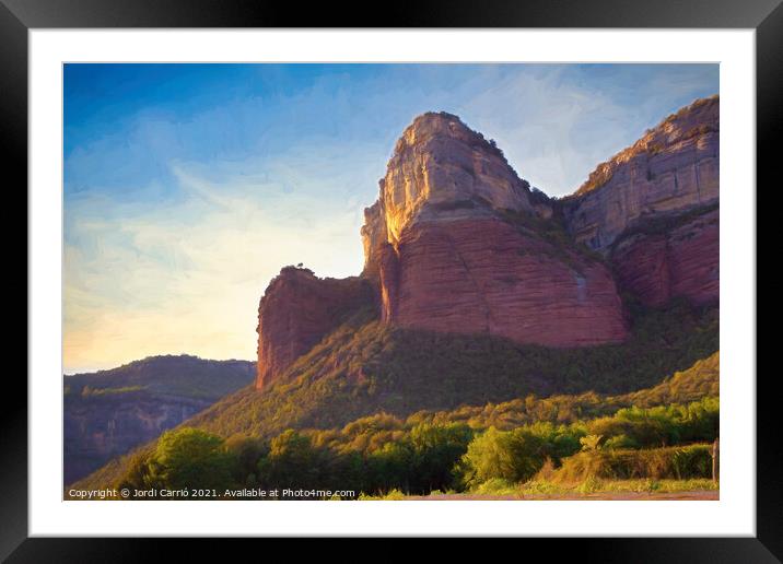 Cliff of the viewpoint of Puig de la Força, Tavertet - Pictures Framed Mounted Print by Jordi Carrio