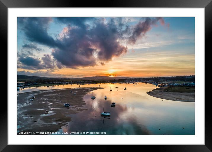 Sunset At Bembridge Harbour Framed Mounted Print by Wight Landscapes