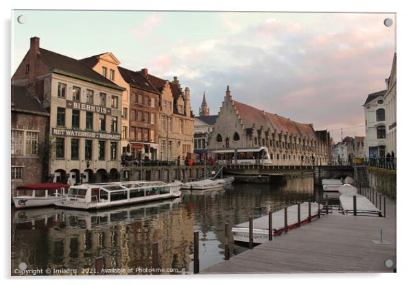Historic Ghent City, Kraanlei View, Belgium Acrylic by Imladris 