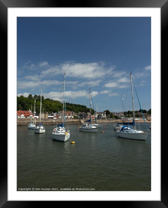 Moored Pleasure Yachts in Limekilns Harbour (2) Framed Mounted Print by Ken Hunter