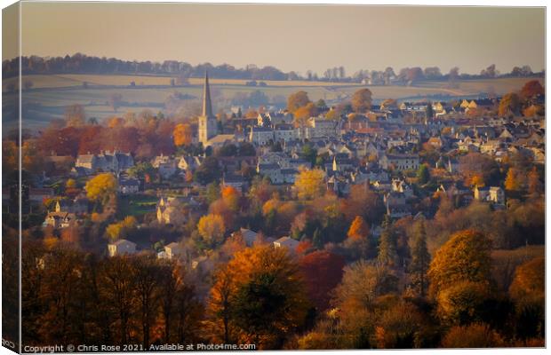 Painswick autumn view Canvas Print by Chris Rose