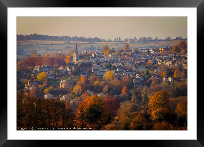 Painswick autumn view Framed Mounted Print by Chris Rose