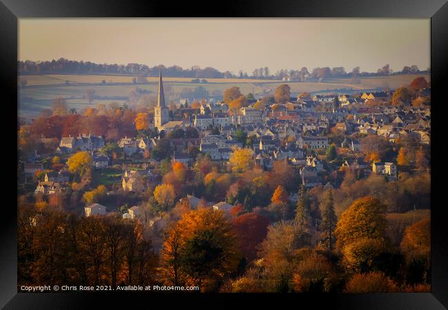 Painswick autumn view Framed Print by Chris Rose