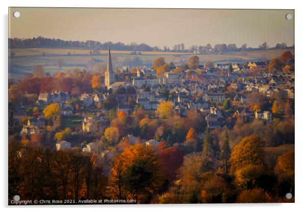 Painswick autumn view Acrylic by Chris Rose