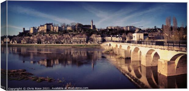 Chinon on the River Vienne Canvas Print by Chris Rose