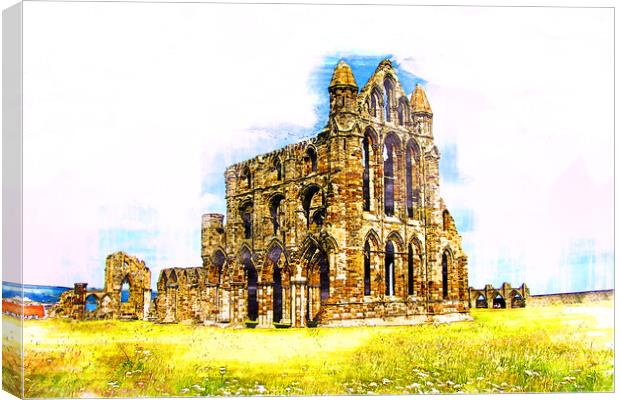 Whitby Abbey - Sketch Canvas Print by Picture Wizard