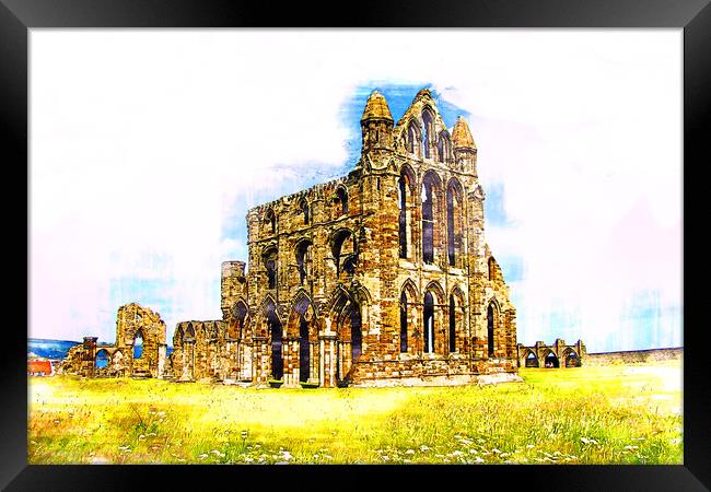 Whitby Abbey - Sketch Framed Print by Picture Wizard