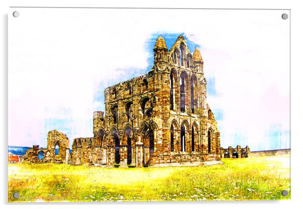 Whitby Abbey - Sketch Acrylic by Picture Wizard